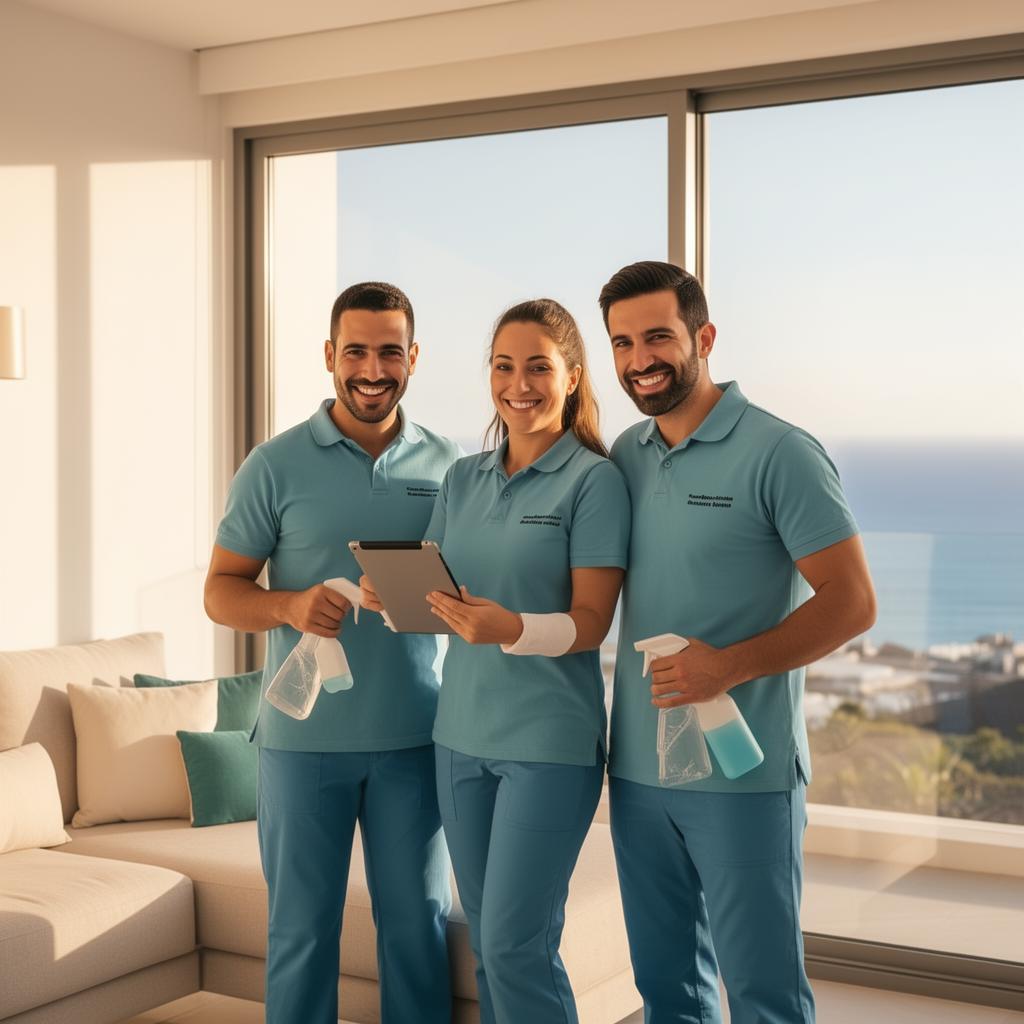 Equipo familiar canario de N&M trabajando en una vivienda vacacional